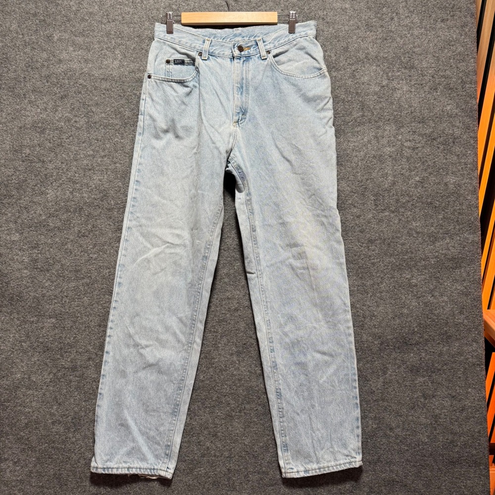 Lee Jeans Mens Vintage 90s Light Wash Straight Leg Denim Jeans 30x31 Light Blue